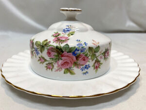 Vintage Royal Albert Fine Bone China Covered Butter Dish with Floral